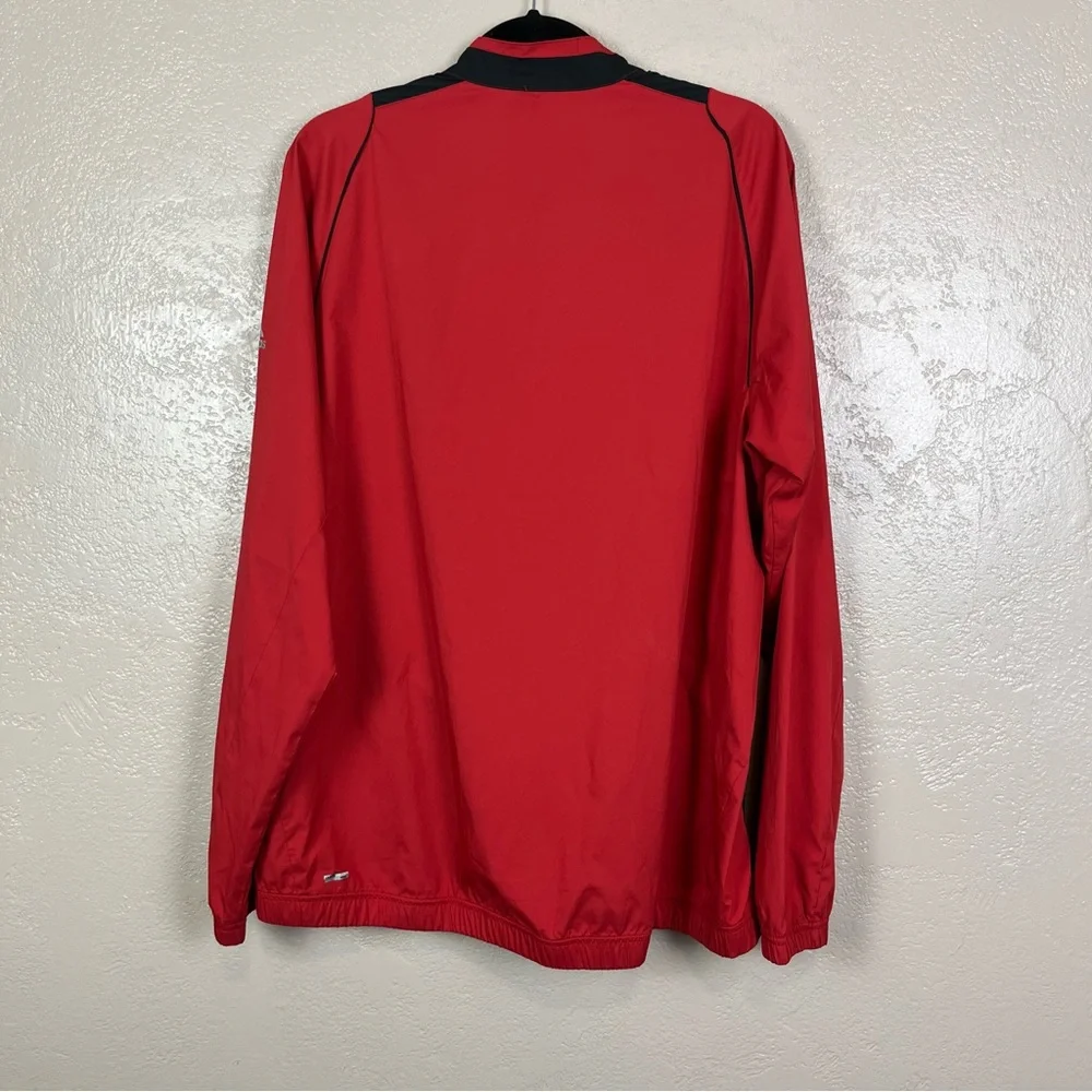 Men's L Adidas Climaproof Windbreaker Jacket Red‎ Size Large
